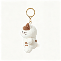 Porte-clés en peluche chat populaire, adorable mini-animal personnalisé, jouets en peluche pour sac, vente en gros pour la décoration quotidienne