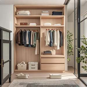 Systèmes de dressing sur mesure de luxe modernes 2025, conception de placards en bois pour chambre à coucher, armoires ouvertes pour chambre à coucher - Product Image 3