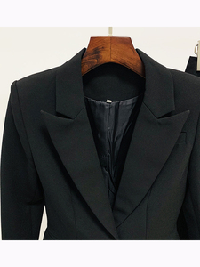 Ensemble pantalon évasé pour <span class=keywords><strong>femme</strong></span>, 2 pièces, Style carrière, Blazer à bouton unique, nouvelle collection <span class=keywords><strong>2022</strong></span> - Product Image 3