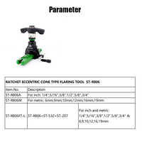 Herramienta abocinadora de tubos de cobre tipo cono excéntrico con trinquete DSZH ST-R806(A) 1/4" 5/16" 3/8" 1/2" 5/8" 3/4"