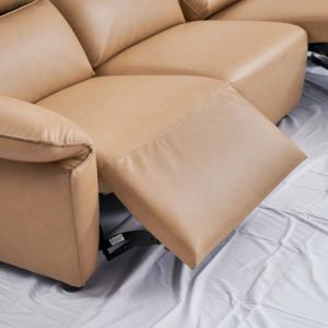 Sofá Reclinable Moderno de Tres Plazas en Cuero Genuino con Funciones de Masaje, Refrigeración y Extensión - Origen Guangdong - Product Image 6