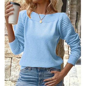 2026 यूरो-अमेरिकी ट्रेंडी महिला चालक दल की गर्दन, जेब विस्तार छोटी आस्तीन वाली महिला स्वेटर-2 - Product Image 2