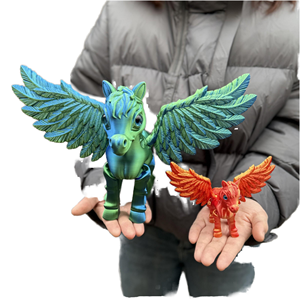 3D Printed <b>PLA</b> Flexible Crystal Pegasus Toys Kids Action Figure Horse Animals Children Big Size Collection Original Unisex - Product Image 1