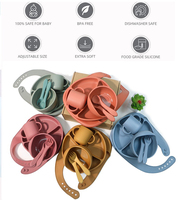 Ensemble d'alimentation pour bébé en silicone de qualité alimentaire, non toxique, sans BPA, assiette pour enfants, vaisselle, compatible lave-vaisselle, écologique