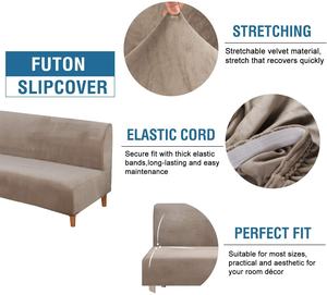 लक्जरी मखमल <span class=keywords><strong>Futon</strong></span> सोफा बेड कवर खिंचाव सोफा ढकना बिना हाथ सोफा कवर - Product Image 3