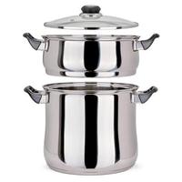 Casserole à couscous en acier inoxydable avec poignée en bakélite résistante à la rouille, style contemporain JL, ustensiles de cuisine en acier inoxydable