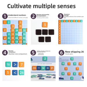 Juguetes Educativos Montessori de Nuevo Diseño, Tabla de Números del 1 al 100 para Niños y Niñas de <span class=keywords><strong>2</strong></span>+ Años, Libros de Matemáticas Tempranas, Material Didáctico de Aritmética - Product Image 4