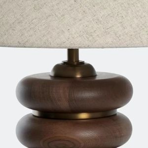 Lampe de table moderne de luxe léger en bois massif avec abat-jour en tissu, LED à intensité variable pour hôtel, salon, canapé, bureau - Product Image 4