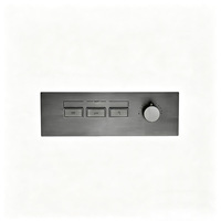 Commutateur de douche thermostatique noir haut de gamme 3 fonctions avec robinets intégrés pour salle de bain