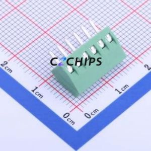 DB125-2.54-6P-GN-S Screw Terminal Block Through hole Component (THT),P=2.54mm Connector 1x6P 2.54mm Green Through Hole - Product Image 2