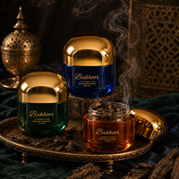 Pot en verre de 50g pour Bakhoor, vert, emballage Bakhoor arabe, contenant de beauté de niche, prêt pour la chaîne d'approvisionnement en gros