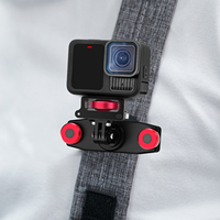 Supporto Pieghevole in Alluminio per Fotocamera con Ammortizzazione, Attacco ARRI da 1/4'', Capacità 4kg, per Insta360 X6 e OSMO 360 II, per Creazione di Vlog Sportivi all'Aperto