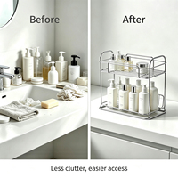 Étagère métallique multifonctionnelle à 2 niveaux pour la cuisine, les pots à épices, les articles de toilette de salle de bain, rangement sur comptoir