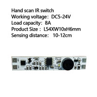 Commutateur de capteur d'onde manuelle IR 12V gradateur en continu pour meubles lumière interrupteur de mouvement de proximité inductif interrupteur de mouvement de secousse de main