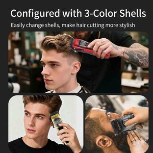 Ensemble de tondeuses à cheveux électriques multifonctionnelles 5 en 1 |   Lame lavable |   Affichage LED |   Tondeuse rechargeable pour hommes, toilettage familial - Product Image 4