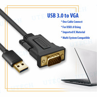 Adaptor USB 3.0 VGA Baru dengan Pelindung PVC dan Anyaman, Konverter HD 1080p 5Gbps, Didukung Bus, untuk Windows 10/8.1/8/7/XP, Tanpa Driver CD