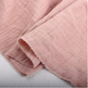 Tissu en <span class=keywords><strong>gaze</strong></span> <span class=keywords><strong>double</strong></span> biologique 100% <span class=keywords><strong>coton</strong></span> froissé, tissu à bulles froissé uni pour robes, pyjamas, chemises pour femmes, vente en gros - Product Image 6