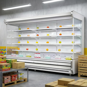 Vitrina Refrigerada Abierta para Frutas, Verduras y Bebidas Lácteas, Equipo de Refrigeración Comercial para Supermercados - Product Image 6