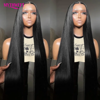 Wig Rambut Asli Brasil Lurus 13x6 Grosir, Wig Full Lace Frontal Dengan Baby Hair, Wig Rambut Manusia Virgin untuk Wanita Kulit Hitam