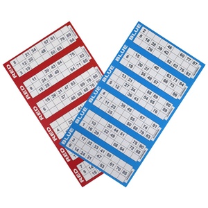 Cartes de bingo personnalisées, 5 cartes sur une feuille, couleurs assorties - Product Image 3