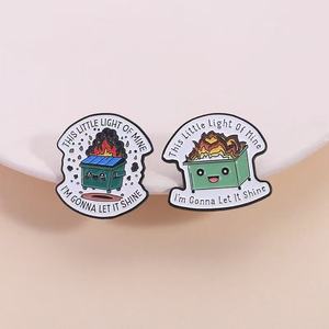 Cita en inglés sarcástico cubo de basura esmalte de fuego lindo Pin Edgy broche de aleación de dibujos animados para mochilas y chaquetas insignia de artesanía de Metal - Product Image 2