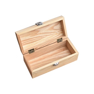 Caja de baratija de madera de pino pequeña sin terminar Caja de regalo de madera barata para embalaje de cepillo de joyería - Product Image 3