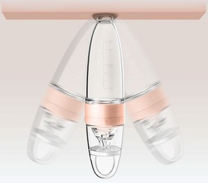 <span class=keywords><strong>Biberon</strong></span> d'alimentation pour bébé 100 % silicone de qualité alimentaire avec cuillère, distributeur de purée à presser sans BPA pour céréales, purée, lait, 0-12 <span class=keywords><strong>mois</strong></span>, motif dessin animé - Product Image 3