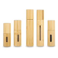 Botol Parfum Roller Bambu dan Kayu Kapasitas Kecil 5ml dan 10ml Mudah Dibawa dengan Tutup Roll untuk Diffuser dan Kemasan
