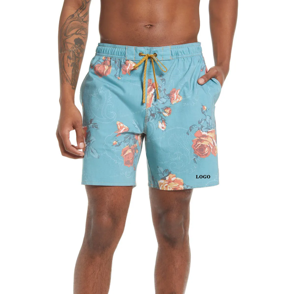 Neohope Wholesale Printed Mens Swimwear Designer Recycled Polyester Shorts Luxury Swim Trunks Custom Logo Beach Shorts For Men