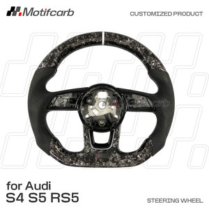 Volante Deportivo Personalizado de Fibra de Carbono Forjado con Detalles Plateados para Audi A3 A4 A5 B9 S4 S5 RS3 RS4 RS5 S3 Sportback 2016-2024 - Product Image 2