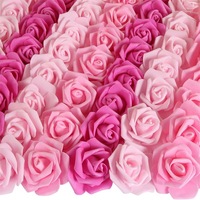 Bunga Mawar Plastik 7cm untuk Hari Valentine, Dekorasi Buket DIY, Aksesoris Bunga Artifisial, Grosir dari Cina, Perlengkapan Fotografi
