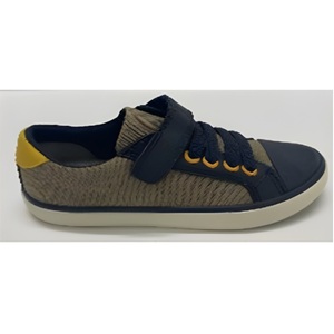 Zapatos de Moda con Cordones Unisex Vietnam CANVAS + CUERO SINTÉTICO J455CB Zapatos Vulcanizados de Punto y Gamuza Azul Marino - Product Image 1