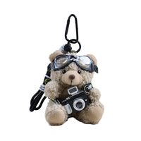 Pendentif caméra ours, pendentif de sac, poupée en peluche, porte-clés couple, cadeau créatif, porte-clés