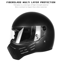 Casque de moto intégral en fibre de verre de qualité supérieure, style rétro classique, certifié DOT, casque de moto Cafe Racer, protection contre les chutes