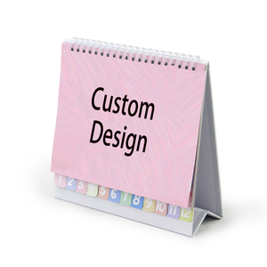 Calender Table Mat Type Promotional Business Gifts Cardboard Stand Clip Desktop Calendar With Wood Easel