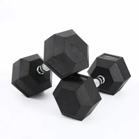 Équipement de musculation gratuit : Haltères hexagonaux en caoutchouc de 10 kg pour la gym, en livres