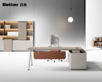 Mueble de Oficina Modular de Madera Maciza Moderno, con Iluminación LED, Credenza Ejecutiva, Gran Capacidad de Almacenamiento, Estante de Exhibición para Oficina