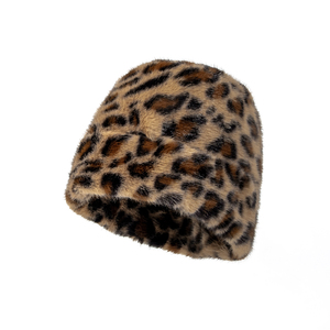 Chapeau bob et écharpe imprimés léopard guépard pour adulte, en fausse fourrure sherpa <span class=keywords><strong>berbère</strong></span>, tendance hiver 2026 - Product Image 3