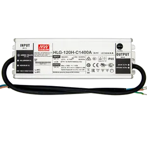 150W קבוע הנוכחי מצב LED נהג HLG-120H-C1400A מתכוון גם AC/DC המקורי אספקת חשמל