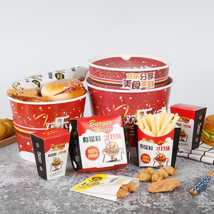 Caixa de Embalagem para Frango Frito Branca com Design Novo e Personalizado, Embalagem para Comida para Viagem - Product Image 1