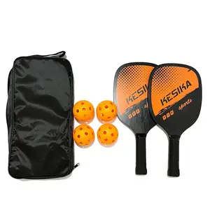 Pickleball Paddle Raket Set Pickleball Paddle Set dari 2 Ultra Bantal Raket Raket 4 Bola Acar Tas Raket