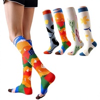 Nouvelles chaussettes de compression pour mollets, style graffiti, athlétiques, pour la course et la corde à sauter, longues, élastiques, en nylon, ODM