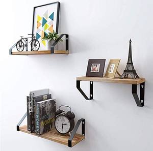 أرفف جدارية ريفية سهلة التركيب ، أرفف عائمة للأثاث المنزلي ، غرفة معيشة سميكة - Product Image 2