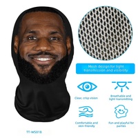 Máscara de Kanye Impresa en 3D, Máscara Facial Completa de Malla Elástica para Cosplay, Gorro de Moda Hip Hop, Pasamontañas, Gorro con Capucha