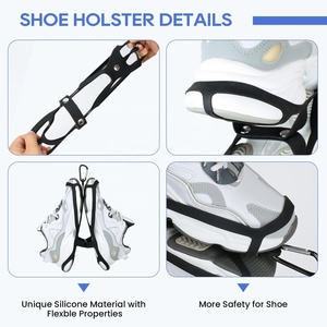 <b>Shoe</b> Holster for Backpack with Clip Hanger <b>Shoe</b> <b>Holder</b> for Sneakers & Cleats-Travel Outdoors & Sports Use (Large Black) - Product Image 2