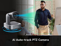 Cámara de Conferencia PTZ 4K con Zoom Óptico 20X y Seguimiento Automático por IA, Sistema de Videoconferencia POE NDI