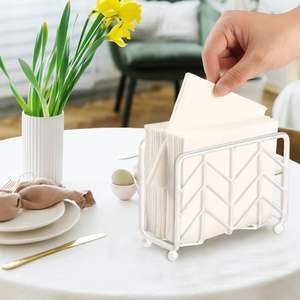 Servilletero de metal resistente y resistente con bordes lisos para un fácil almacenamiento en cocinas y oficinas - Product Image 4