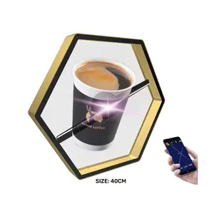 Hexagon Spin hologram 3d fan small portable fan hologram 3d in case Naked Eye Stereo 3d hologram fan with cover