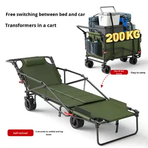 Carrito de Comedor Familiar para Camping, Reclinable, Expandible, Verde y Negro, para Pesca, Descanso, Exteriores, Patio, Uso Doméstico - Product Image 4