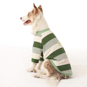 T-shirt rayé respirant et doux pour chien, vêtements rétro simples pour animaux de compagnie, tenue décontractée quotidienne pour chiens de taille moyenne à grande, Golden Retriever, Labrador - Product Image 4